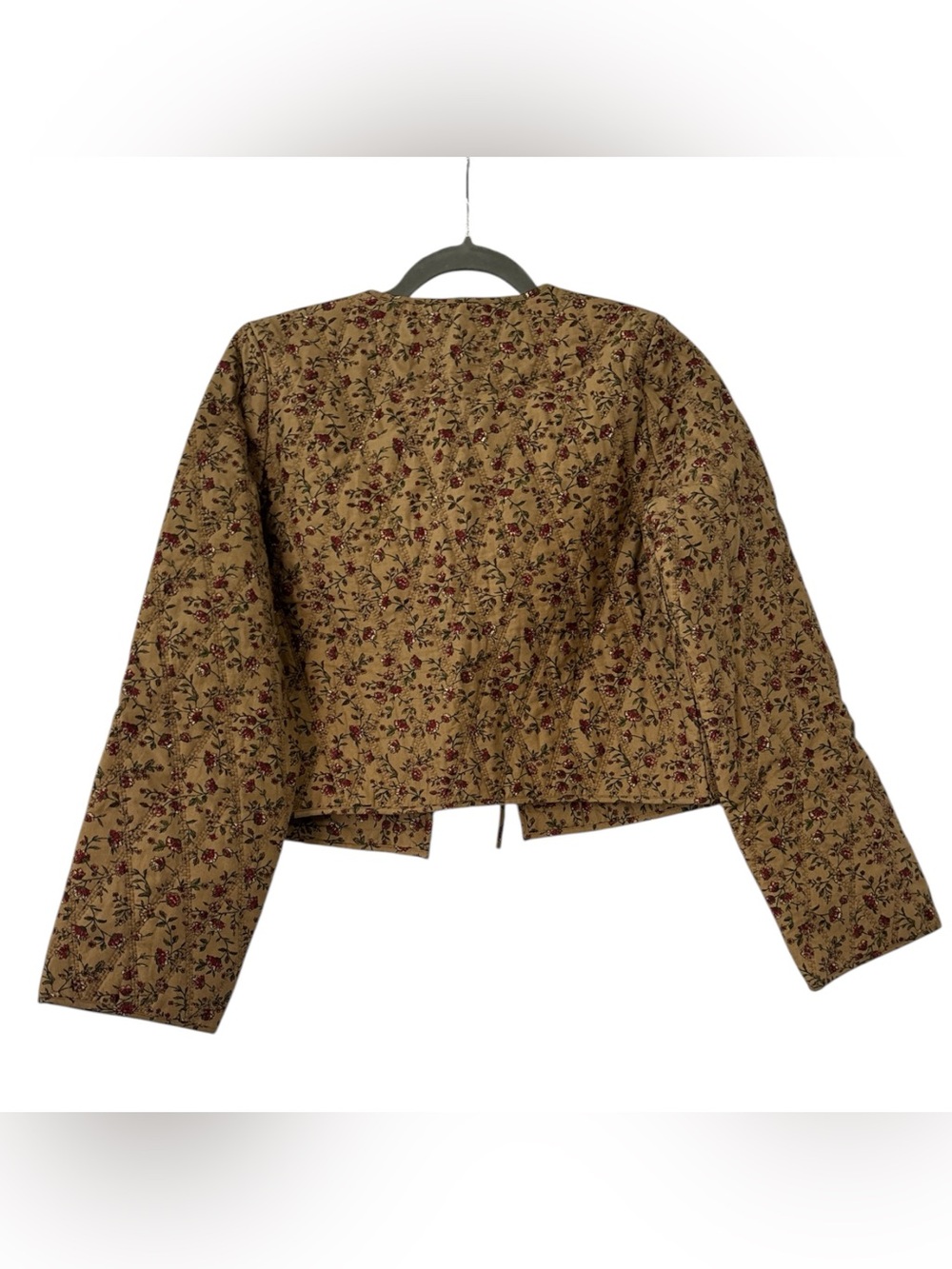 Sezane Paoline Quilted Floral Jacket in Miranda Beige Size 34 NWT - Picture 7 of 8